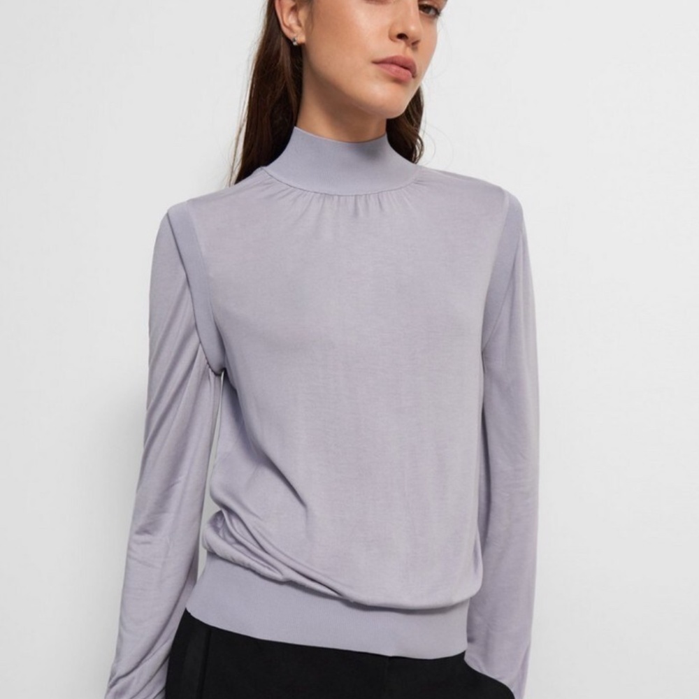 Theory Mock Neck Top in‎ Modal-Silk Size Small